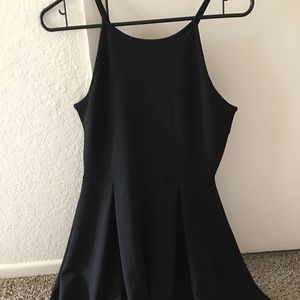 Black halte neck dress